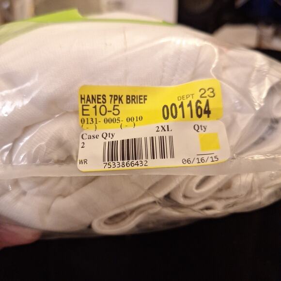 Hanes 7 Pack Mens White Classic Full Rise Briefs Sz 2XL Tagless 100% Cotton New - Picture 5 of 5